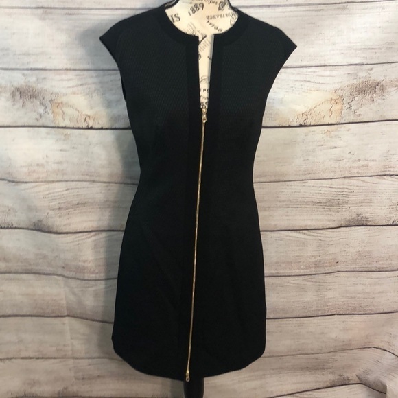 Ted Baker London Reikod Dress Front Zipper Textured Size 2 Black - Picture 2 of 12
